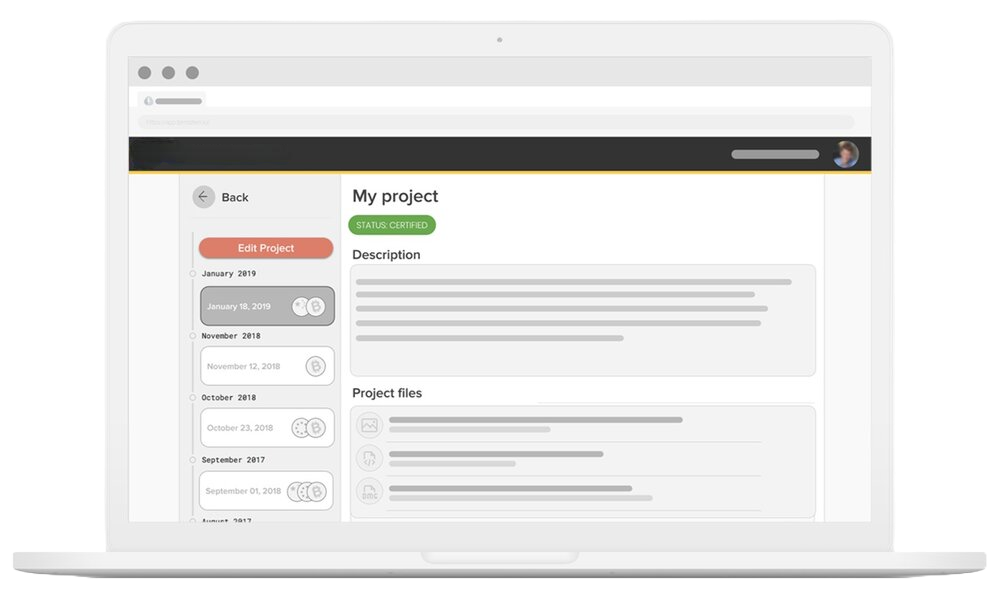 ORIUM project management interface showing certified status and timeline