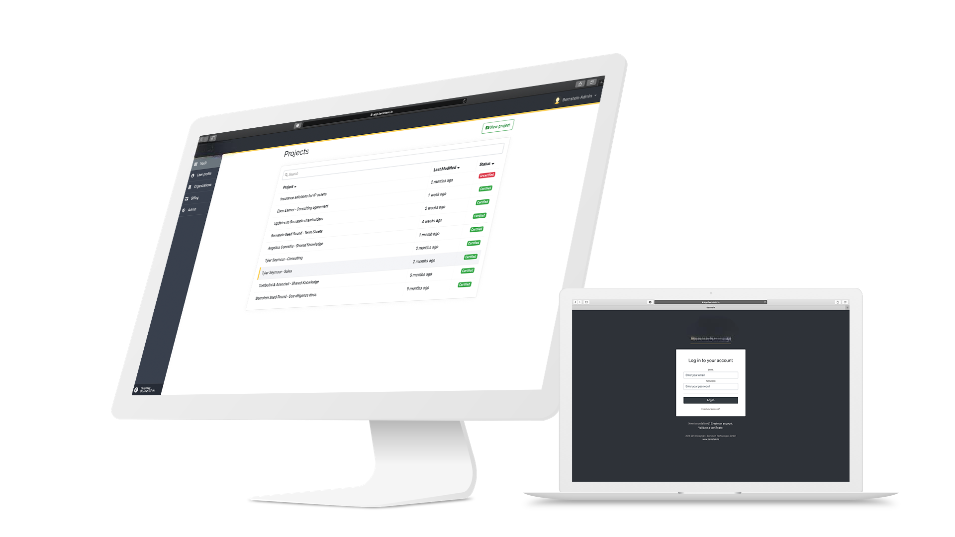 ORIUM secure project storage interface